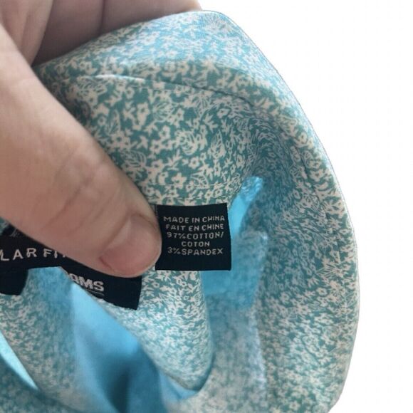 Stacy Adams Cotton Ditsy Floral Button Up Shirt Size 18.5 38/39 - Picture 7 of 8